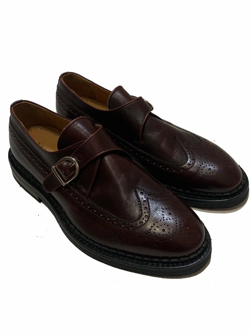 Men's Leather Monk Strap Brogues
